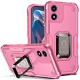 thumbnail image 2 of Designed for Motorola Moto G Play 2024 Hybrid Cases with Magnetic Ring Holder Stand Kickstand Heavy Duty Rugged Shockproof Phone Case Cover [Pink], 2 of 7
