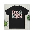 thumbnail image 1 of Dog Mom T-Shirt Graphique Col Rond pour Femmes - Tee-Shirt Décontracté Surdimensionné à Manches Courtes, Design Nœud et Empreinte de Patte, Parfait pour la Fête des Mères, Toutes Saisons, et Tenue Décontractée, 1 of 6