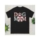 thumbnail image 1 of Dog Mom Graphic Crew-Neck T-Shirt for Girl - Casual Oversized Tee with Short Sleeves, Pink Bow & Paw Print Design, Perfect for Mother's Day, All Seasons, and Casual Attire, 1 of 6