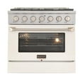 thumbnail image 2 of Kucht Professional 36" Modern Stainless Steel Propane Gas Range in White/Silver, 2 of 11