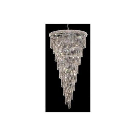 Spiral Clear Crystal Chandelier W 26 Lights In Chrome Royal Cut Spiral Clear Crystal Chandelier W 26 Lights In Chrome Royal Cut