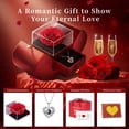 thumbnail image 2 of Preserved Red Real Rose with "I Love You" Heart Necklace, Eternal Flower Gift for Her, Mom, Wife, Girlfriend, Grandma on Valentine's Day, Christmas, Birthday, Mother's Day, Anniversary, Thanksgiving, 2 of 7