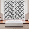 thumbnail image 2 of Ambesonne Gothic Kitchen Curtains, Victorian Owls Flourish, 55"x39", Black Grey White, 2 of 3