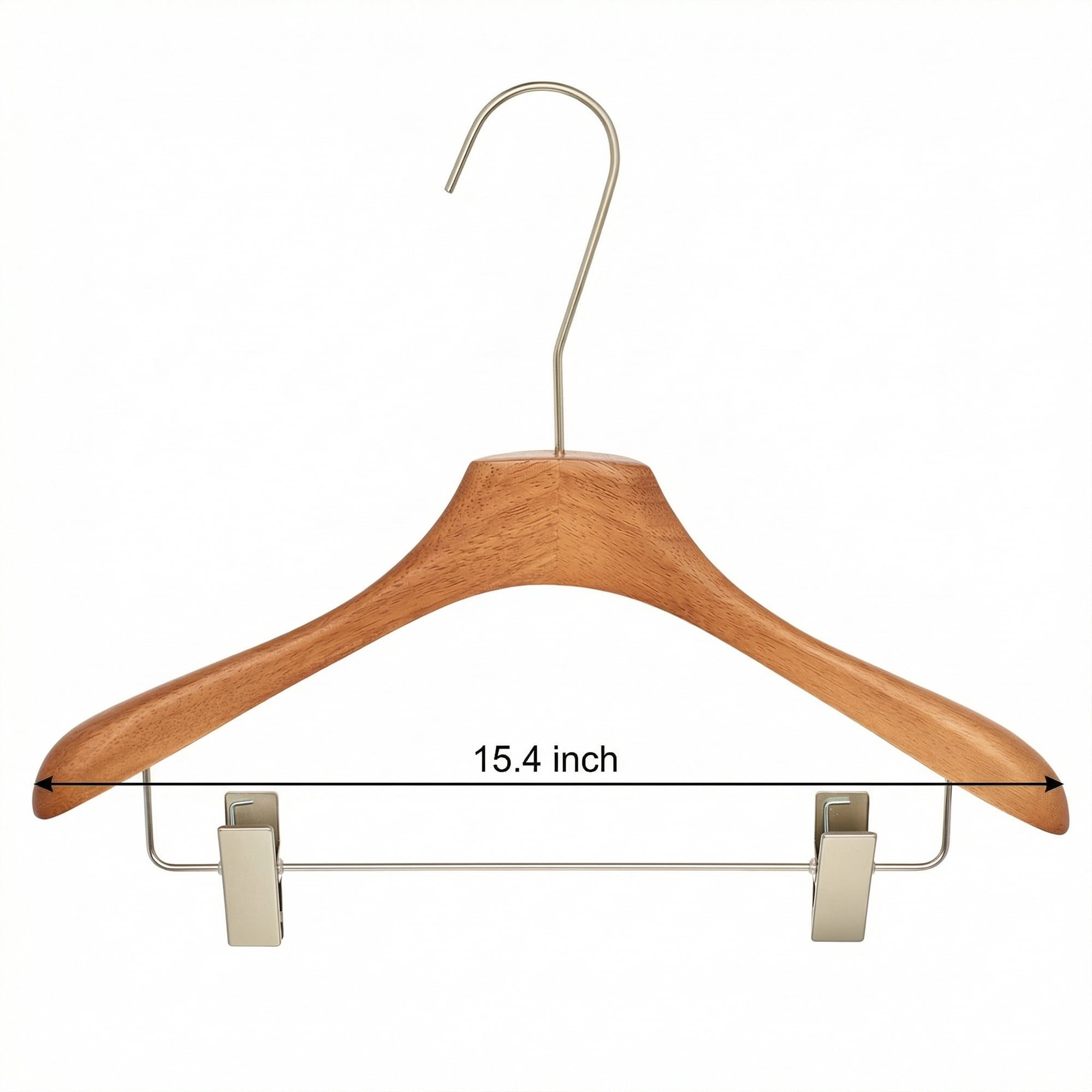 Unique Bargains 2Pcs Wood Space Saving Storage Pants Shirts Hanger Clip-Flat