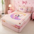 thumbnail image 2 of meiyoeat Colorful Gradient Monogram C Zipper Twin Comforter Sets with Fitted Sheet and 2 Pillowcases,Pastel Flower Zipper Bedding Set For Girl,Pink Reversible,4 Pieces, 2 of 7