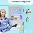 thumbnail image 3 of 6 Pcs School Locker Shelf Organizer - Adjustable Locker Divider Mate Easy to Install for Extending Locker Use Space,6 x Adjustable Locker Divider,White, 3 of 8