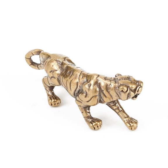 Vintage Solid Brass Tiger Figurine Statue Ornament Animal Figurines Home Decor