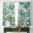 thumbnail image 4 of WNOOHIY Elegant Floral Blue & White Water Drop Light-filtering Window Curtains for Bedroom and Living Room, Set of 2 Panels, 4 of 8
