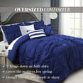 thumbnail image 4 of Mocassi Oversized Comforter Set, Amy 12-Piece Bed-in-a-Bag, Down Alternative Bedding with Matching Shams and Decorative Pillows, King/California King, Blue, 4 of 8