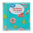 thumbnail image 1 of Servilletas de papel Great Value Navidad donas de esfera con hoja doble 20 pzas, 1 of 4