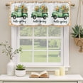 thumbnail image 3 of Hello Spring Valances for Windows, Decorative Rod Pocket Window Valance Curtains, Easter Flowers Green Truck Floral Orange Plaid Short Curtain Drapes for Kitchen/Living Room, 2 Panels, 42" W x 12" L, 3 of 8