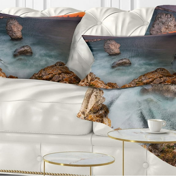 Designart 12" x 20" Multi-color Polyester Throw Pillow