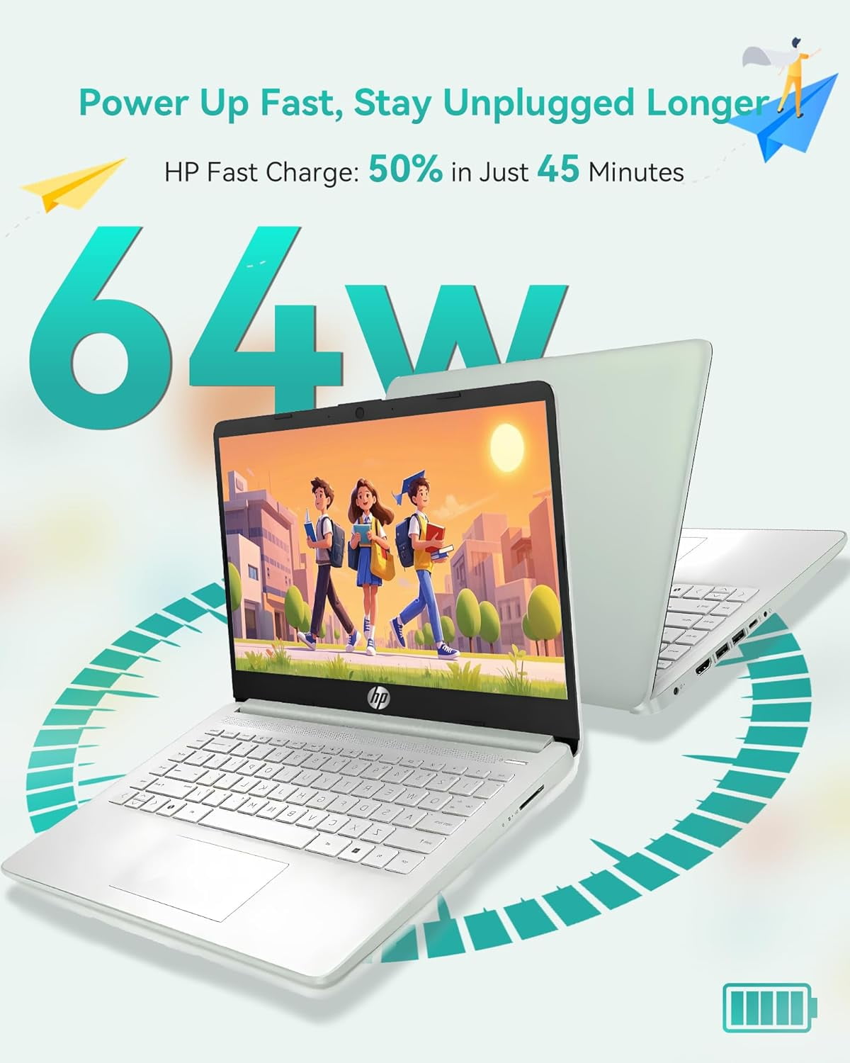 HP 14" Laptop Student Business Computer, Intel N150 Processor, 1-Year Microsoft 365, 32GB RAM, 128GB UFS, 256GB Micro SD Card, Copilot AI, Windows 11 Pro