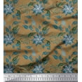 thumbnail image 1 of Soimoi Silk Fabric Triangle,Leaves & Floral Artistic Print Fabric by the Yard 42 Inch Wide, 1 of 1