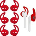 thumbnail image 1 of Jinsinto Crochets d'Oreille pour AirPods, Embouts de Protection en Silicone pour Écouteurs Apple, Paire de 4 (Rouge), 1 of 2