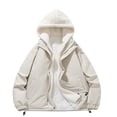 thumbnail image 1 of Kalauyu Men's Winter Hooded Fake Two-piece Spliced Cotton Coat Retro Thickened Warm Windproof Parkas Jacket, 1 of 3