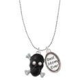 thumbnail image 1 of Delight Jewelry Silvertone Large Black Resin Skull with AB Crystals Best Mom Ever Charm Necklace, 1 of 4