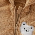 thumbnail image 5 of Lovzfmll Toddler Girls Boys Winter Coat Hooded Fleece Jacket Bear Print Plush Lined Warm Full Zipper Cozy for 6 Months - 4 Years, 5 of 7