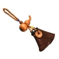 thumbnail image 3 of JISADER Car Pendant Gourd Statue Beaded Universal Wooden Car Mirror Interior Pendant brown, 3 of 9