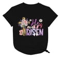 thumbnail image 3 of Uooqdmx Graphic Tees Women, Funny Shirts, Easter Outfits for Women, He is Risen Flower Shirt T Shirt Egg Graphic Tee Top, Short Sleeve Shirts for Women, Black S, 3 of 3