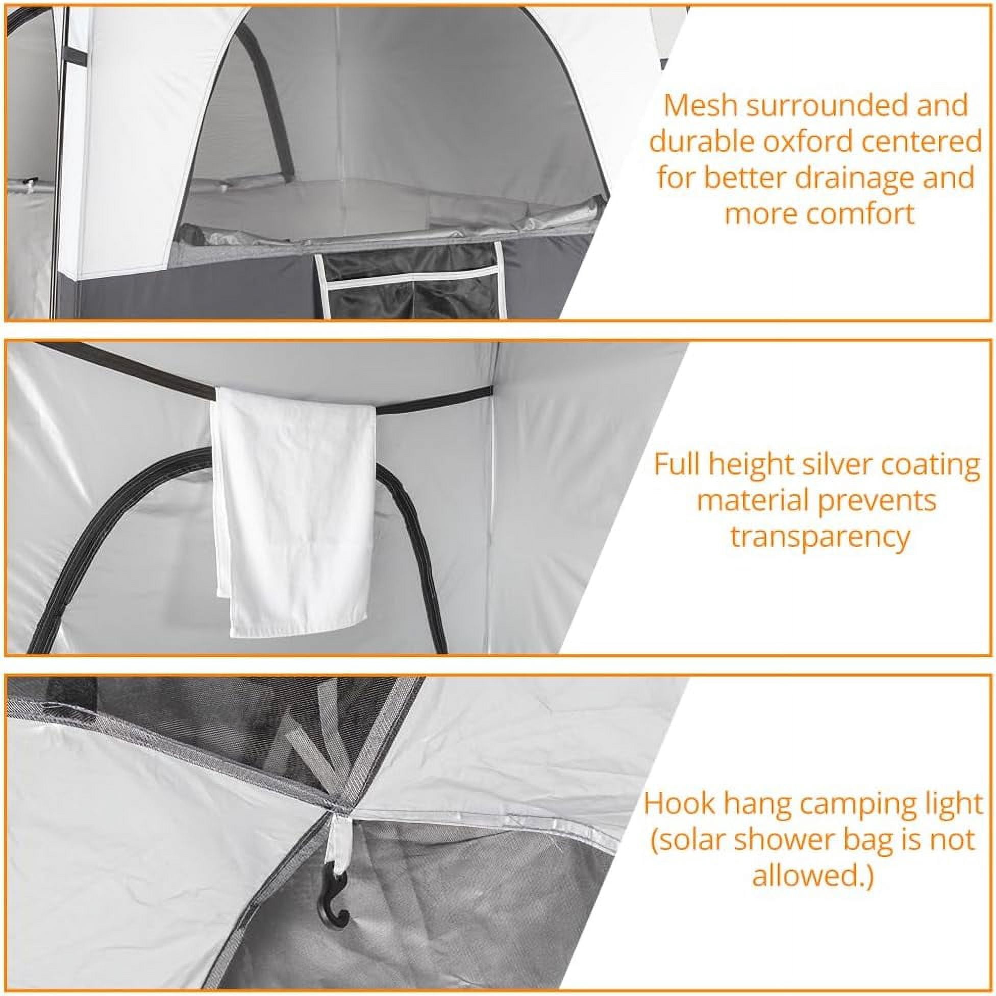 VINGLI Shower Tent with Mesh Floor and Carrying Bag