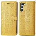 thumbnail image 1 of Funda Cartera FOXDOCK para Samsung Galaxy S21FE , Flip PU con Relieve de Gatos y Perros, Tarjetero y Soporte, 1 of 6