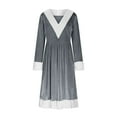 thumbnail image 4 of Christmas Dress for Women Velvet Long Sleeve V Neck Santa Outfit A Line Wide Dress Gray 2XL, 4 of 8