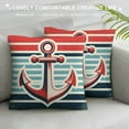 thumbnail image 3 of JRXY  Nautical Anchor Throw Pillow Covers Navy Blue Stripes with Red Ocean Sea Sailing Coastal Beach Outdoor Decor Waist Cases Pillowslip White, 3 of 5