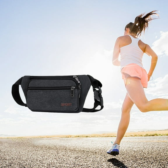 Pklyzj Fanny Packs for Women Men,Belt Bag with Zipper Pockets,Waterproof Crossbody Bag,Fashion Waist Packs with Adjustable Long Strap for Workout/Running/Yoga/Shopping/Hiking