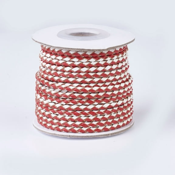 Leather Cords Round FireBrick 3mm about 10yards/roll