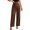 Brown-1, variant on Womens Summer Pants High Waist Wide Leg Pants Trendy Business Casual Work Baggy Casual Trousers with Pockets