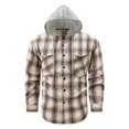 thumbnail image 5 of YODETEY Men’s Hooded Plaid Flannel Shirt Jacket, Midweight Casual Long Sleeve Plaid Shacket, Big and Tall ,Size M-4XL, 5 of 6
