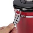 thumbnail image 3 of Olla de almacenamiento de té en grano de café a prueba de humedad con tanque sellado de acero inoxidable con válvula de evacuación de aire (rojo 1,8 l (aproximadamente 750 g)), 3 of 8