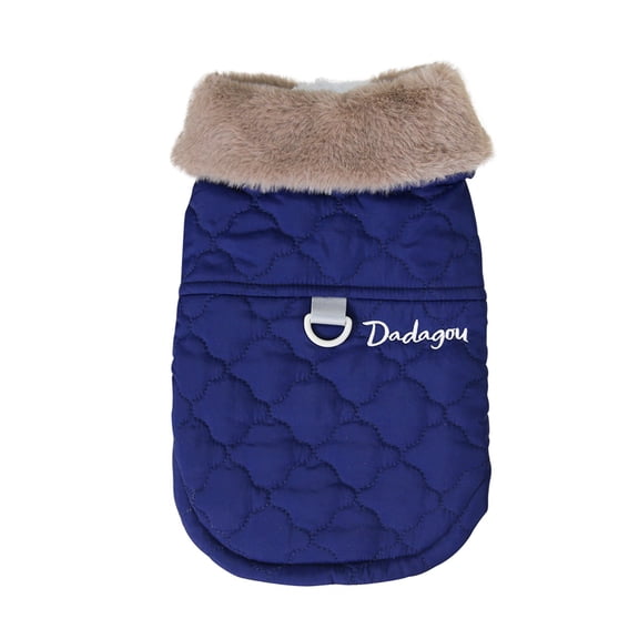 Cozy Windproof British Style Dog Vest Winter Coat Warm Dog Apparel for Cold Weather Dog Jacket for Small Medium Large Dogs with Furry Collar