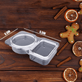 thumbnail image 4 of 30 PCS Condiment Container with Lid, Disposable Double Compartment Plastic Container for Sauce Snack,30 x Condiment Container,Transparent, 4 of 7