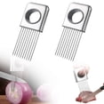 thumbnail image 2 of 2 Piezas de Soporte para Rebanadas de Cebolla de Acero Inoxidable, Cortador de Cebolla, Pasador de Carne Suelta, Cortador de Verduras para Limón, , Tomate, 2 of 5