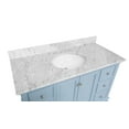 thumbnail image 6 of Bella 48" Bathroom Vanity with Powder Blue Cabinet and Carrara Marble Top, 6 of 6