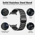 thumbnail image 2 of KANCOKIT For Galaxy Watch Ultra Bands 47mm, No Gap Business Metal Stainless Steel Wristband Replacement Strap for Men Women, Black, 2 of 10