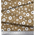 thumbnail image 2 of Soimoi Brown Cotton Duck Fabric Artistic Floral Printed Craft Fabric by the Yard 42 Inch Wide, 2 of 3