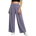 thumbnail image 6 of Mifsaly Wide Leg Track Pants Women High Waisted Pleated Athletic Pant Lightweight Breathable Flowy Casual Daily Wear Workout Clothes with Pockets Gray,XL, 6 of 7