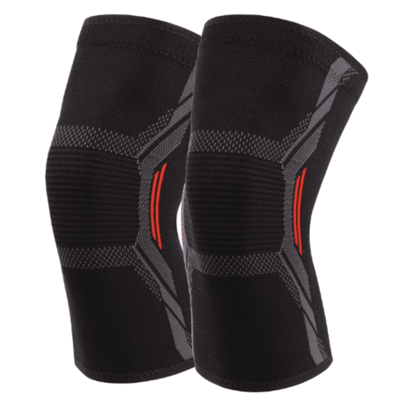BESTSKY 2 Pcs Knee Brace for Women,Polyester Fabric Knee Pads for Men,Silicone Anti-Slip Breathable Design Knee Support,Red