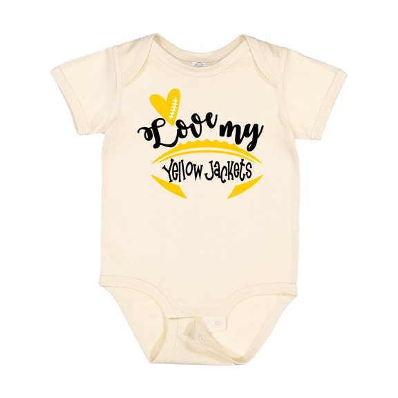 Inktastic Love My Yellow Jackets Football Boys or Girls Baby Bodysuit