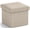 Beige, variant on Collapsible Linen Storage Ottoman Cube, Multipurpose Footrest Stool for Living Room, Bedroom, Entryway,12 x 12 x 12