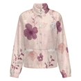 thumbnail image 5 of Jackets for Women Winter Coat Jackets Flannel Stand Collar Jacket(Pink Floral Seamless Pattern,Size:S-4XL), 5 of 7