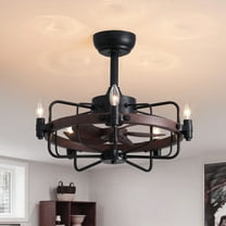 HOOMEDELIER 21" Farmhouse Ceiling Fan with Light and Remote Control for Living Room Bedroom