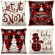 thumbnail image 1 of Juego de 4 fundas de almohada navideñas de 18 x 18 pulgadas, diseño rústico de cuadros negros y rojos, de lino, para sofá, decoración navideña, 1 of 6