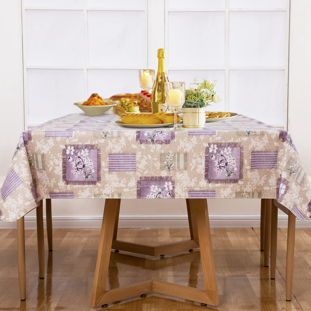Ray Star Checkered Vinyl Rectangle Tablecloth -52x90 Inch - 100% Waterproof Oil Proof Spill Proof PVC Tablecloth for Christmas Halloween