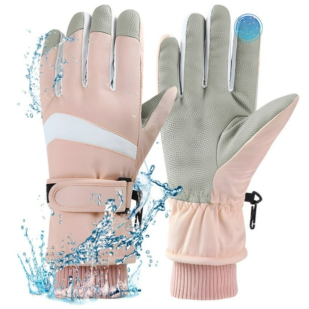 Guantes de esquí para mujer, guantes impermeables de nieve de invierno para esquiar actividades al aire libre, guantes térmicos antideslizantes con pantalla táctil, regalo de Navidad, Año Nuevo para m
