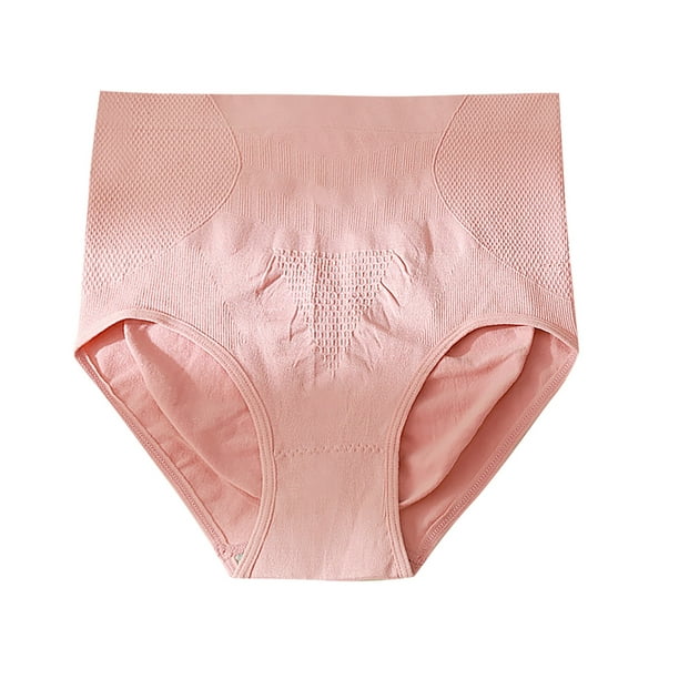 nsendm Female Underpants Adult Ladies Workout Underwear Womens High Waist Shapewear  Panties Butt Lifter Body Shaper Womens Cotton Bikini(Pink, One Size) 