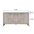 thumbnail image 6 of 4-Door Accent Cabinet, Adjustable Storage Shelves, Hexagonal Pattern Doors, Natural Wood Wash Fir Wood & MDF, for Multi-Space Use, 6 of 6
